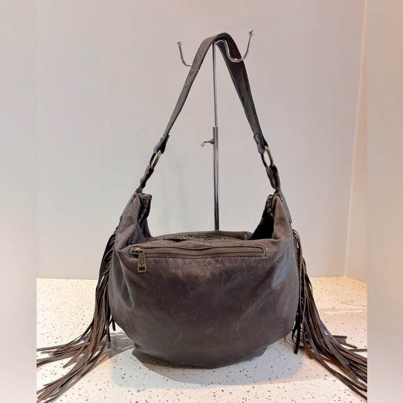 Patricia Nash Leather Fringe Western Shoulder Handbag - Picture 8 of 14